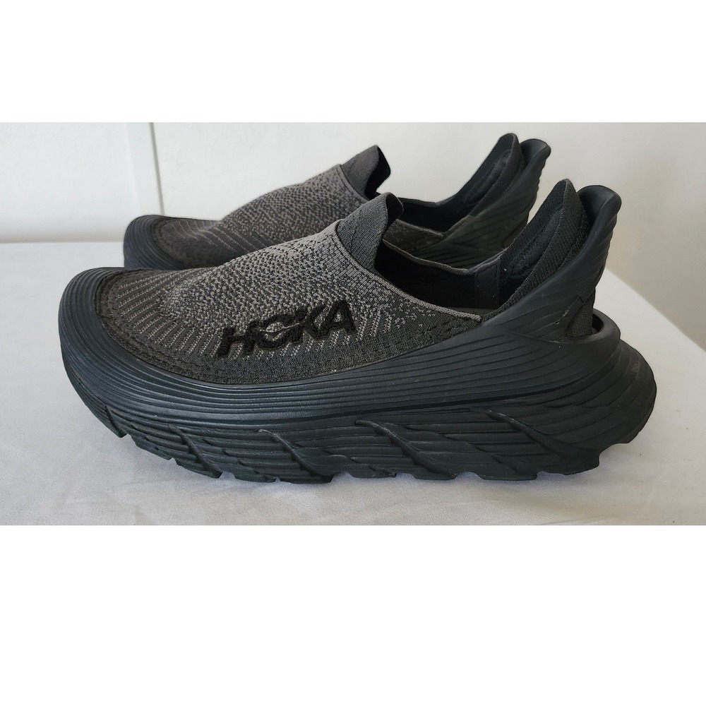 Hoka Restore TC Black Charcoal Slip On Recovery Shoes Mens 7 Womens 8 1134532
